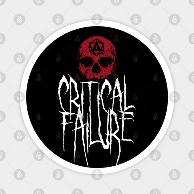 Critical Failure D20 Skull Magnet by DnlDesigns